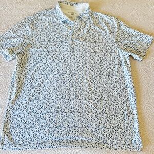 Hickey Freeman Polo Golf Shirt White Blue Cactus Desert XL